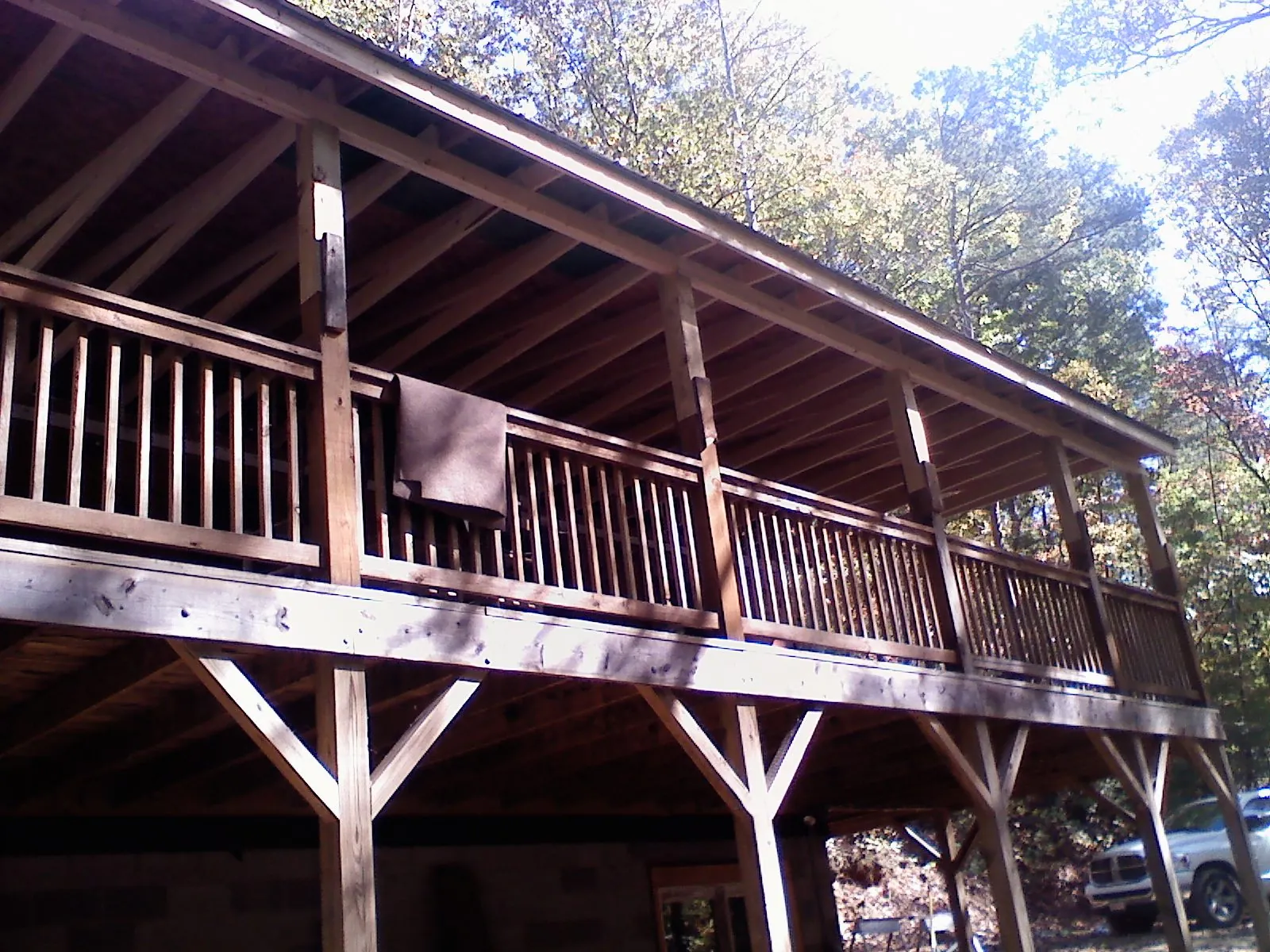 Timber framing under a new elevated porch and deck — Roof Leak Repair in Sandy Hook by Roofing Brothers